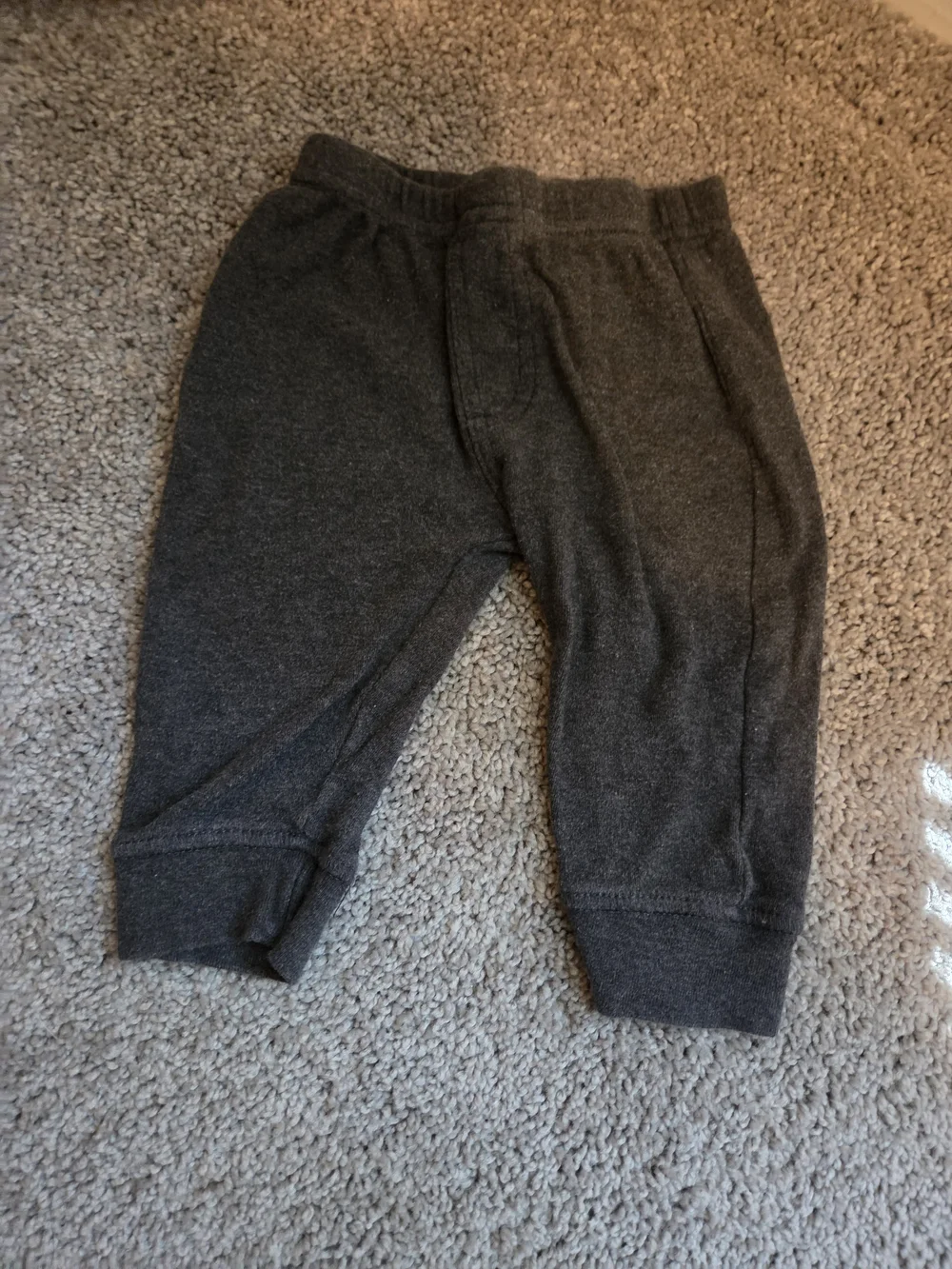Nature Organic Cotton 3pk Baby Boy 6-9M Pull-On Jogger Pants - Gray and Navy